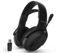 Lenovo Legion H410 - Auriculares inalámbricos para Juegos, Bluetooth o conexión USB-A 2,4 GHz, 304 g, Auriculares Ajustables, micrófono Flip-to-Mute, Sonido inmersivo, Negro, Juego de Jugador en casa