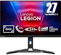 Lenovo Legion R27q-30 - Monitor Gaming 27" QHD con EyeSafe (IPS, 165Hz, 0.5ms, HDMI+DP, FreeSync Premium, Altavoces) Ajuste de Inclinación/Altura/Pivot/Giro - Negro