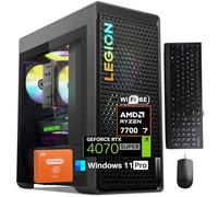 Lenovo Legion T5 Gen 8 Gaming Tower Desktop PC, AMD Ryzen 7700 (Beat i9), NVIDIA RTX 4070 Super 12GB GDDR6X, 32GB DDR5, 1 TB SSD, WiFi 6E, BT5.3, Windows 11 Pro, KB & Mouse Set
