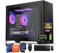 Lenovo Legion Tower 5 (2025) - Computadora de escritorio para juegos de 30 L, NVIDIA RTX 5070 12 GB GDDR7, AMD Ryzen 7 7700X (hasta 5.4 GHz), 32 GB DDR5 5600MT/s, SSD de 1 TB, ventiladores ARGB