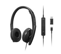 Lenovo Lenovo Wired ANC Auriculares Gen 2 USB-C Auriculares profesionales con cable USB-C, cancelación activa de ruido y certificación para Teams y Zoom,