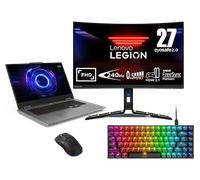 Lenovo LOQ 17i + R27fc-30 Gaming Monitor, Legion Keyboard & Mouse Procesador Intel® Core i7-14700HX de 14? Generación núcleos E de hasta 3,90 GHz núcleos P de hasta 5,50 GHz, Sin sistema operativo, 1