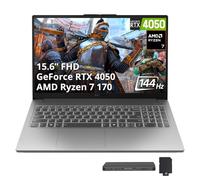 Lenovo LOQ - Laptop para juegos FHD de 15.6 pulgadas, 144 Hz, AMD Ryzen 7 170, NVIDIA GeForce RTX 4050, 64 GB DDR5, almacenamiento de 5 TB (SSD de 4 TB + 1 TB de estación de acoplamiento)