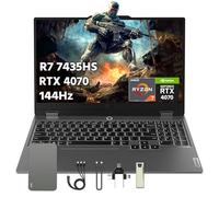 Lenovo LOQ Laptop para juegos FHD de 15.6 pulgadas, 144 Hz, DDR5 de 32 GB, SSD PCIe de 2 TB, AMD Ryzen 7-7435HS, NVIDIA GeForce RTX 4070, Win 11 Home, teclado retroiluminado, cámara web, Wi-Fi 6, gris