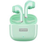 Lenovo LP40 - Auriculares inalámbricos Bluetooth 5.1, funda de carga rápida, cancelación de ruido, micrófono integrado, impermeables, AirBuds IPX6 con bolsa (verde menta)