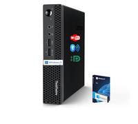 Lenovo Mini PC de escritorio empresarial, procesador AMD, soporte de doble pantalla, Wi-Fi, Bluetooth, puerto USB y Ethernet, Windows 11 Pro, compacto, silencioso, ahorra espacio, con teclado y mouse
