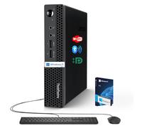 Lenovo Mini PC de escritorio empresarial, procesador AMD, soporte de doble pantalla, Wi-Fi, Bluetooth, puerto USB y Ethernet, Windows 11 Pro, compacto, silencioso, ahorra espacio, con teclado y mouse