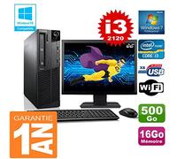 Lenovo PC M92p SFF Core I3-2120 - Ordenador de sobremesa (procesador Intel Core i3-2120, memoria RAM de 16 GB, disco de 500 GB, wifi, pantalla de 22 pulgadas)
