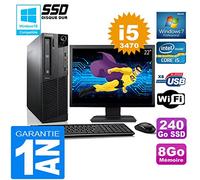 Lenovo PC M92p SFF Core I5-3470 - Ordenador de sobremesa (memoria RAM de 8 GB, disco SSD de 240 GB, W7, pantalla de 22")