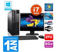 Lenovo PC M92p SFF Core I7-2600 - Ordenador de sobremesa (procesador Intel Core i7-2600, memoria RAM de 8 GB, disco de 2 a Wifi, pantalla de 22")