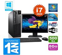 Lenovo PC M92p SFF Core I7-2600 - Ordenador de sobremesa (procesador Intel Core i7-2600, memoria RAM de 8 GB, disco de 500 GB, wifi, pantalla de 27")