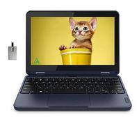 Lenovo Portátil 2 en 1 con pantalla táctil 2 en 1 de 300 W, procesador AMD 3015e, 4 GB de RAM, memoria flash eMMC de 64 GB, gráficos AMD Radeon, azul, Win 10 Pro, tarjeta USB SnowBell de 32 GB