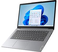 Lenovo Portátil Ideapad 1i de 14,0" HD, procesador Intel Celeron N4020 de Doble núcleo, 4 GB de RAM, Tarjeta eMMC de 64 GB+64 GB, 1 año de Microsoft 365, Windows 11, Gris Nube, Accesorios TGC