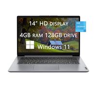 Lenovo Portátiles Ideapad 1i actualizados 2022, computadora HD de 14 pulgadas, Intel Celeron N4020, 4 GB de RAM, SSD de 128 GB (SSD de 64 GB + tarjeta de 64 GB), 1 año Office 365, cámara web, Wi-Fi