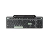 Lenovo Teclado Bluetooth 800 Auto-Cargador, Utiliza luz Ambiental para la Carga, Bluetooth 5.1, soporta 3 Dispositivos, sin batería, inalámbrico, Gris