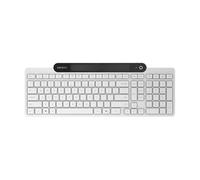 Lenovo Teclado Bluetooth de Carga automática 800, Utiliza luz Ambiental para Cargar, Bluetooth 5.1, admite 3 Dispositivos, sin batería, inalámbrico, Blanco