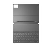 Lenovo Teclado Folio para Idea Tab Plus, funda magnética para teclado para tablet con conexión Pogo Pin y soporte para bolígrafo integrado, funda delgada y ligera de piel sintética, color gris luna