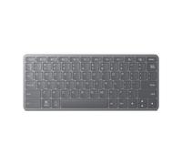 Lenovo - Teclado inalámbrico Bluetooth multidispositivo, conecta hasta 3 dispositivos simultáneamente, compatible con iOS, Android, Windows, perfil delgado, recargable, batería de 60 horas, color gris