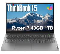 Lenovo ThinkBook 15 - Laptop empresarial (15.6 pulgadas FHD antirreflejos, 40 GB de RAM, SSD de 1 TB, AMD Ryzen 7 5825U (> Intel i7-1165G7)), cámara web FHD con obturador, grado militar, huella