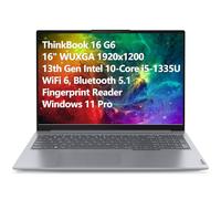 Lenovo ThinkBook 16 G6 16 pulgadas FHD+ Computadora portátil, 13ª generación Intel 10-Core i5-1335U (Beat i7-1270P), 16GB DDR5 RAM, 512GB PCIe SSD, WiFi 6, Bluetooth 5.1, lector de huellas dactilares,