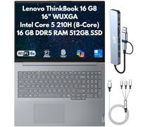 Lenovo ThinkBook 16 Gen 8 Business Laptop 2026, 16 pulgadas WUXGA, Intel Core 5 210H 8-Core (Beats i5-13420H), 16GB DDR5 RAM, 512GB (2X 256GB) SSD, FPReader, Cam, RJ45, Wi-Fi 6E, teclado