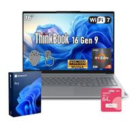 Lenovo ThinkBook 16 Gen 9 AMD Ryzen 7 250 Laptop de negocios con pantalla | 32 GB de RAM + 1 TB SSD, 16 pulgadas FHD+ IPS, Wi-Fi 7, lector de huellas dactilares, Ethernet, lector de tarjetas SD