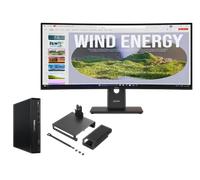 Lenovo ThinkCentre M70q G6 U5 16 512 + ThinkVision T34WD-40 34 UWQHD Docking Procesador Intel® Core Ultra 5 235T vPro® núcleos E de hasta 4,40 GHz núcleos P de hasta 5,00 GHz, Windows 11 Pro 64, 512 G