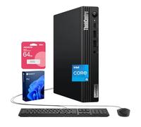 Lenovo ThinkCentre M70q Tiny Business Desktop, Intel 10-Core i5-14400T, 32GB DDR5, 1TB SSD, HDMI, DP, Wi-Fi 6E, compatible con 2 monitores 4K, KB y mouse con cable, Win 11 Pro, paquete de unidad flash