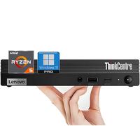 Lenovo ThinkCentre M75q Business Mini computadora de escritorio, AMD Ryzen 5 Pro (hasta 4.40 GHz), 16 GB de RAM, SSD PCIe de 512 GB, diseño ultra silencioso, soporte para 2 monitores 4K, WiFi 6