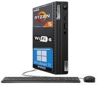 Lenovo ThinkCentre M75q Business Mini computadora de escritorio AMD Ryzen 5 Pro (hasta 4.40 GHz), 20 GB de RAM, SSD PCIe de 512 GB, diseño ultra silencioso, WiFi 6, teclado y mouse, soporte para 2