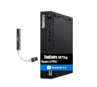 Lenovo ThinkCentre M75s SFF Business Desktop (AMD Ryzen 5 Pro 5650G, 32GB DDR4, 1TB PCIe SSD, DVD-R/W, WiFi 6, BT 5.1, RJ-45, Win11P) con USB KB, mouse y expansor de puerto USB DKZ