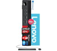Lenovo ThinkCentre Micro Desktop con teclado y mouse, 8 GB de RAM DDR4, unidad SSD de 128 GB, procesador AMD, soporte de doble pantalla, Wi-Fi, Bluetooth, USB, RJ-45, Windows 11 Pro, grado empresarial