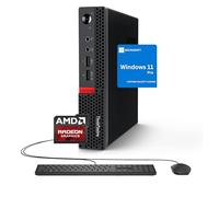 Lenovo ThinkCentre Mini computadora de escritorio, 32 GB de RAM, SSD de 1 TB, procesador y gráficos AMD, soporte de doble pantalla, Wi-Fi, Bluetooth, USB, RJ-45, teclado y mouse con cable, Windows 11