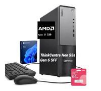 Lenovo ThinkCentre Neo 55q AMD Ryzen 5 220 16GB + 1TB Business SFF Desktop | Hasta 4.9 GHz, Wi-Fi 7, compatible con 3 monitores 4K, HDMI, DP, Ethernet, KB y mouse con cable, Win 11 Pro, mini PC 2026