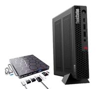 Lenovo ThinkCentre P3 Tiny AI Workstation Desktop, Intel Core Ultra 5 235 vPro, Intel Arc Graphics, 64GB DDR5, 1TB SSD, DP, HDMI, Wi-Fi 6, Wired KB & Mouse, Windows 11 Pro, unidad de DVD externa