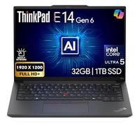 Lenovo ThinkPad E14 Gen 6 Pantalla FHD+ de 14 pulgadas, Intel Ultra 5-125U, 32GB DDR5 RAM, SSD PCIe de 1 TB, teclado retroiluminado, WiFi 6E + BT, RJ-45, cámara web FHD, Windows 11 Pro, laptop de