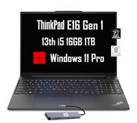 Lenovo ThinkPad E16 Business Laptop (16 pulgadas FHD+ antirreflejos, Intel 13ª generación i5-1335U, 16 GB de RAM, 1 TB SSD), teclado retroiluminado, huella dactilar, concentrador IST, cámara web FHD,