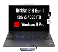 Lenovo ThinkPad E16 Business Laptop (40.6 cm FHD+, Intel 13ª generación i5-1335U, 40GB RAM, 1TB SSD), teclado retroiluminado, lector de huellas dactilares, IST Hub, cámara web FHD, Ethernet, Wi-Fi 6,