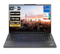 Lenovo ThinkPad E16 Business Laptop, pantalla FHD+ de 40.6 cm, Intel i7-1355U, 40GB RAM, 1TB SSD, AI Copilot, huella dactilar, KB retroiluminado, HDMI, Wi-Fi 6, Windows 11 Pro, color negro