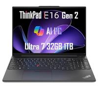 Lenovo ThinkPad E16 Gen 2 Business Laptop (16 pulgadas FHD+ antirreflejos, Intel Core Ultra 7 155U (Beat i7-1355U), 32GB DDR5 RAM, 1TB SSD) huellas dactilares, retroiluminado, cámara web, Ethernet