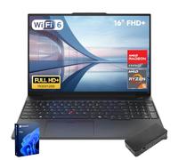 Lenovo ThinkPad E16 Gen 2 Business Laptop, pantalla FHD+ de 16 pulgadas, AMD Ryzen 5 7535U, 32GB DDR5 RAM, 1TB SSD, huellas dactilares, retroiluminado, Wi-Fi 6, Windows 11 Pro, paquete con estación de