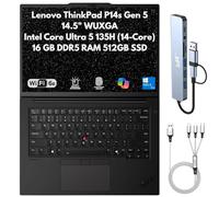 Lenovo ThinkPad P14s Gen 5 Estación de trabajo móvil, 14.5 pulgadas WUXGA (1920 x 1200), Intel 14-Core Ultra 5 135H (Beats i7-13700H), 16GB DDR5 RAM, 512GB SSD Gen4, FPReader, RJ45, Wi-Fi 6E, IR Cam