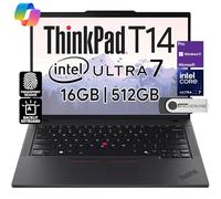 Lenovo ThinkPad T14 Business Laptop (35.6 cm FHD+ IPS, Intel Ultra 7 155U, 16GB DDR5 RAM, 512GB SSD), cámara web de 5MP, 2 Thunderbolt 4, PC AI 2024, Win 11 Pro