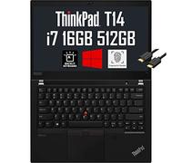 Lenovo ThinkPad T14 Gen 2 14" FHD (Intel Quad-Core i7-1165G7, 16 GB RAM, SSD PCIe 512 GB, gráficos UHD), portátil empresarial IPS, retroiluminado, 2 x Thunderbolt 4, huellas dactilares, cable IST