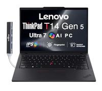 Lenovo ThinkPad T14 Gen 5 AI Business Laptop de 14 pulgadas IPS FHD+ (Intel Core Ultra 7 155U (>i7-13700H), 64GB DDR5, 1TB SSD, Copilot, KB retroiluminado, huella dactilar, 2 Thunderbolt 4, cámara web