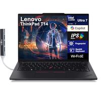 Lenovo ThinkPad T14 Gen 5 AI Business Laptop de 14 pulgadas IPS FHD+ (Intel Core Ultra 7 155U (>i7-13700H), 16GB DDR5, 512GB SSD, Copilot, KB retroiluminado, huella dactilar, 2 Thunderbolt 4, cámara