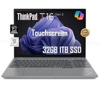 Lenovo ThinkPad T16 16 pulgadas WUXGA portátil de negocios con visualización táctil (Intel i7-1270P VPro, 32 GB de RAM, 1 TB SSD) retroiluminado KB, Thunderbolt 4, huellas dactilares, Wi-Fi 6E, 3 años