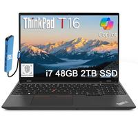 Lenovo ThinkPad T16 Business Laptop (40.6 cm FHD+ antirreflejos, Intel 10-Core i7-1355U, 48GB DDR5 RAM, 2TB SSD), huellas dactilares, 2 x Thunderbolt 4, cámara web, Ethernet, Wi-Fi 6E, IST Hub, Win 11