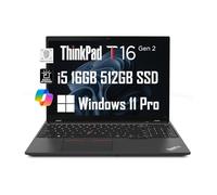 Lenovo ThinkPad T16 Gen 2 Business Laptop (16 pulgadas FHD+ antirreflejos, Intel 10-Core i5-1335U (> i7-1255U), 16GB RAM, 512GB SSD), retroiluminado, huella dactilar, Ethernet, Wi-Fi 6E, cámara web