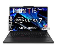 Lenovo ThinkPad T16 Gen 3 - Laptop empresarial con pantalla FHD+ de 16 pulgadas, Intel Ultra 7-155U (Beats i7-1355U), 64 GB DDR5 RAM, 1 TB SSD, cámara web de 5 MB, WiFi 6E + BT, RJ-45, HDMI, Win 11